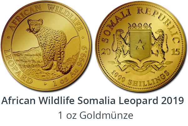 1 oz Goldmünze Somalia Leopard 2018