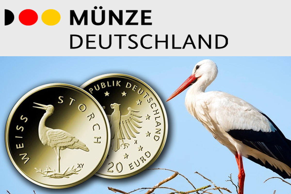 Heimische Vögel Weißstorch 2020 - 20-Euro Gold - Jetzt vergleichen!