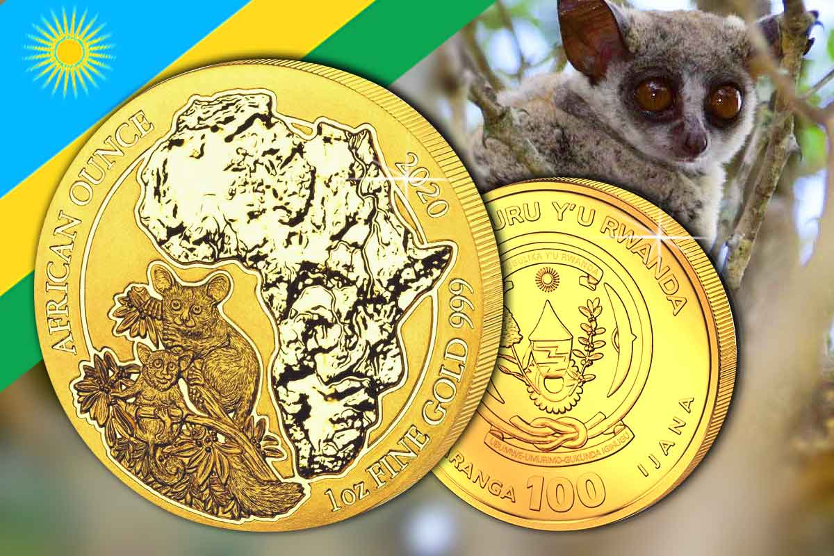 African Ounce 2020 Gold - Ruanda Bushbaby - Neues Motiv!
