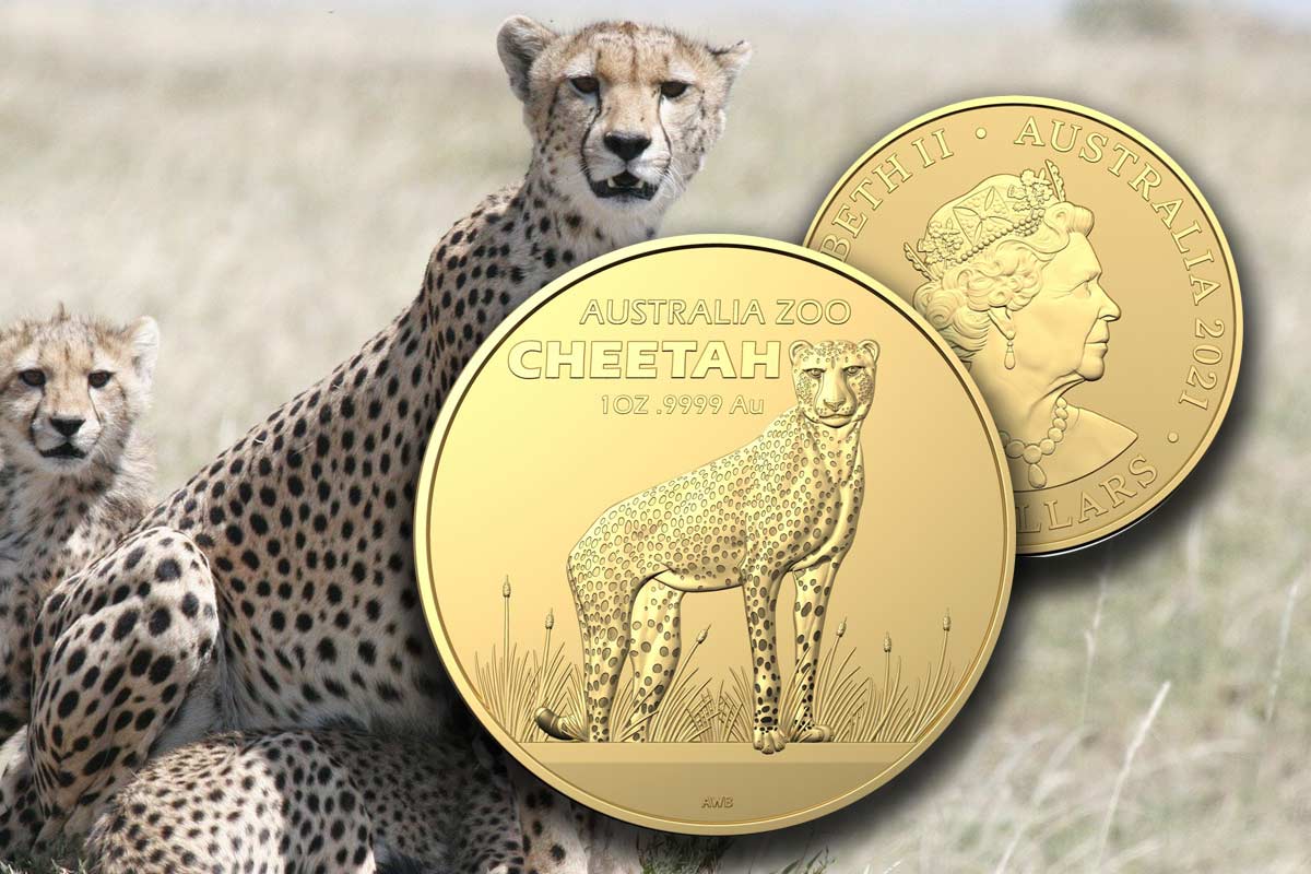 Cheetah 2021 - Neues Motiv der Australia Zoo in Gold