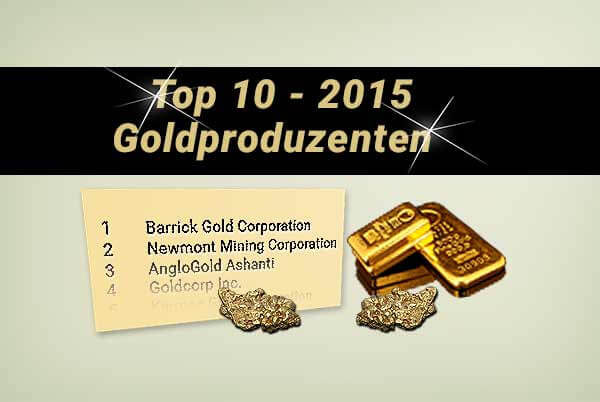 Die Top 10 der Goldproduzenten in 2015