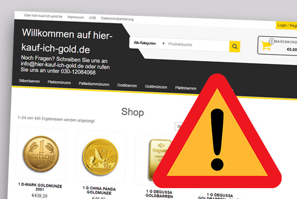 Warnung vor: goldscheideanstalt-kunst.de, goldscheideanstalt-welz.de etc. - Fakeshops unter neuer Adresse!