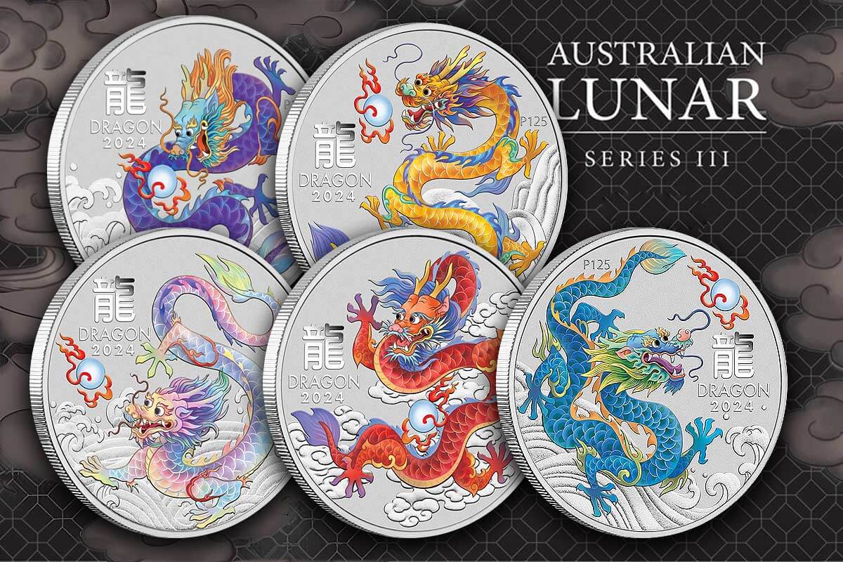  Farbenfrohe Drachen-Kollektion: Lunar III Silber 2024 der Perth Mint