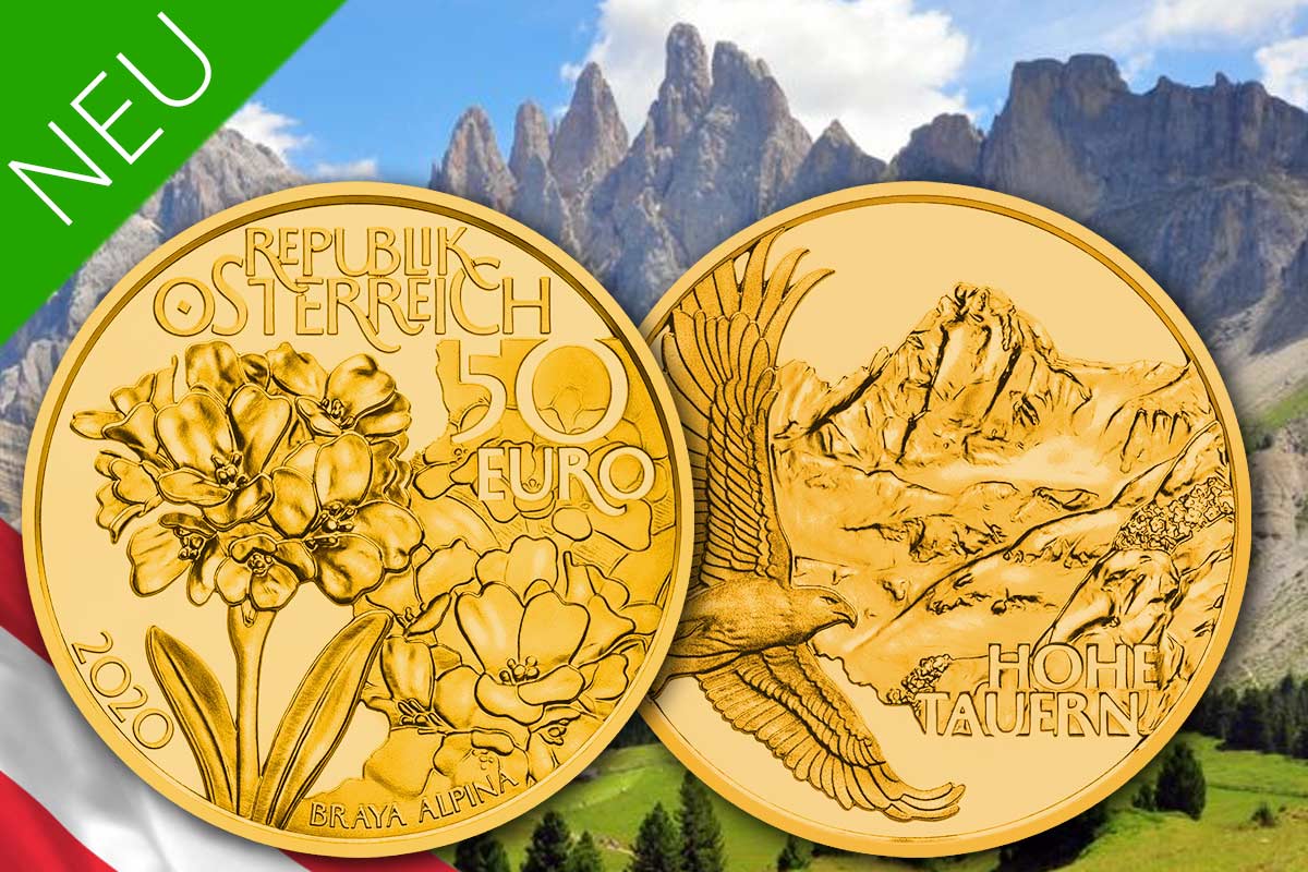 Naturschatz Alpen - Neue 50 Euro Goldmünzen Serie aus Österreich!