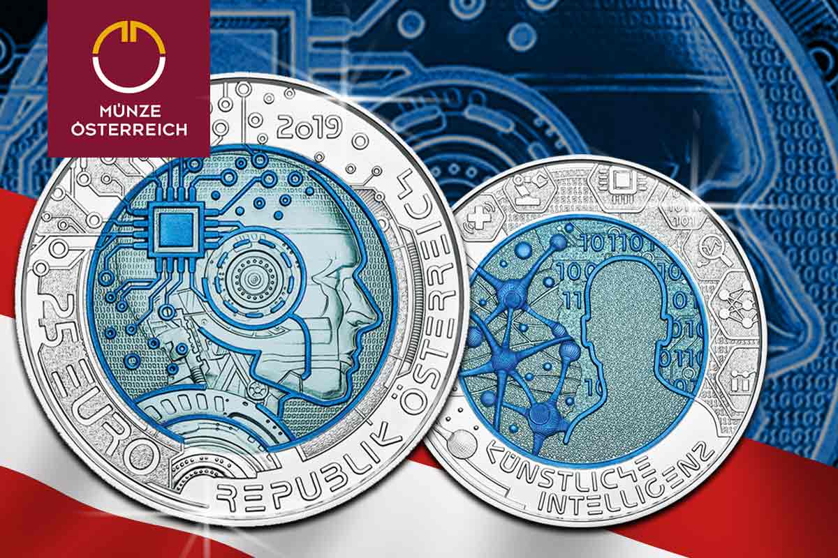 Österreich Niob Silbermünze 2019 - Künstliche Intelligenz - jetzt vergleichen