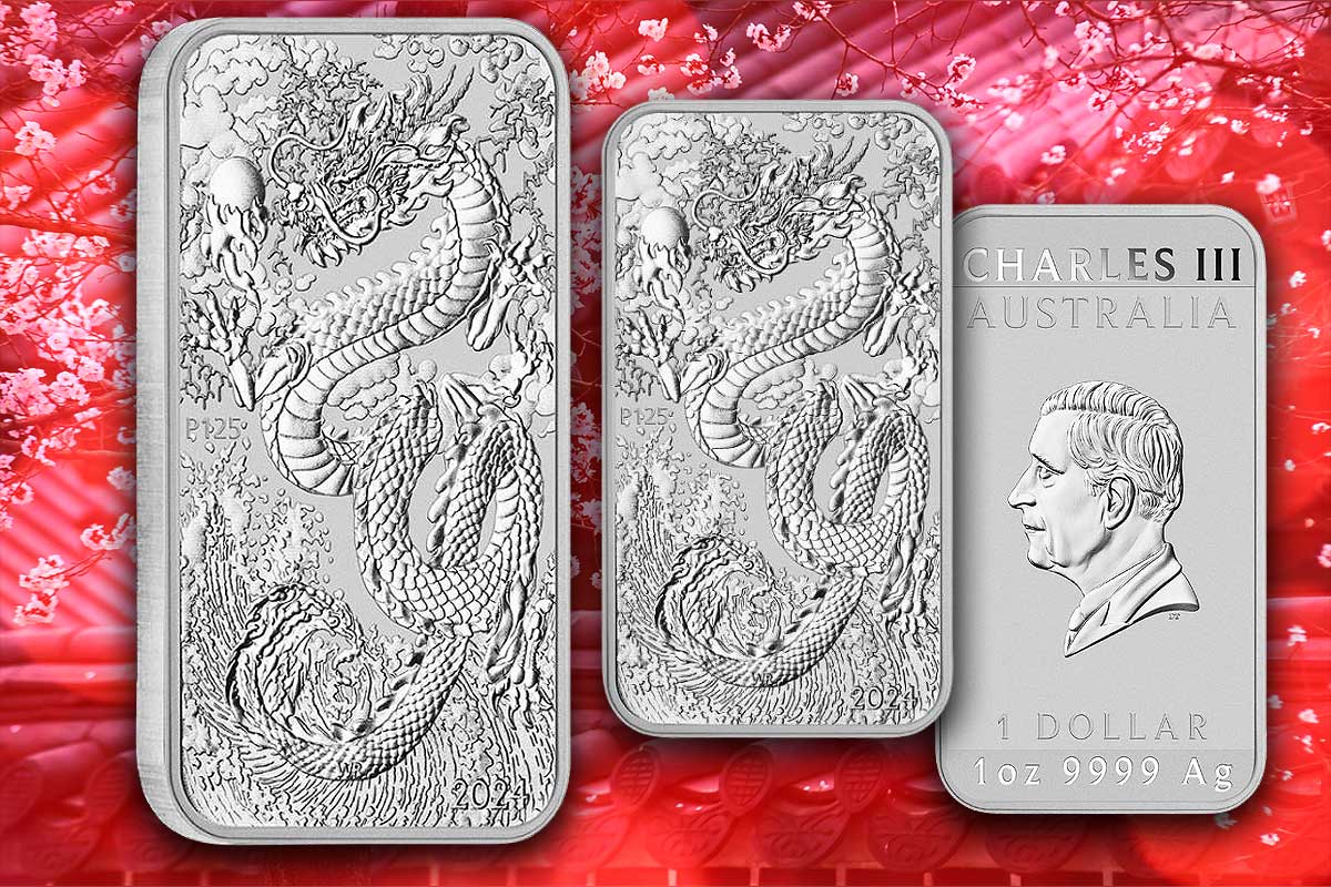 Dragon Rectangle Silber 2024 - Drachenmythos mit königlicher Eleganz