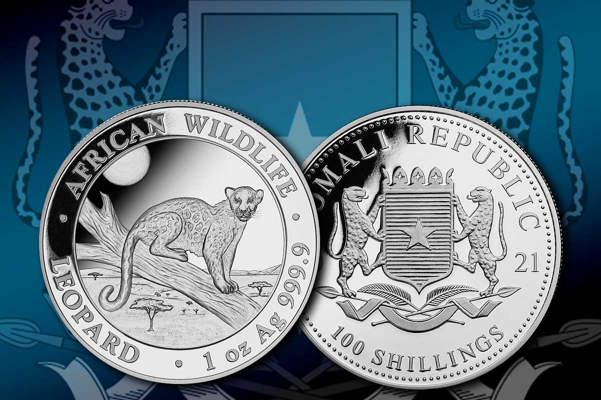 Somalia Leopard in Silber - jetzt Jahrgang 2021 erhältlich!