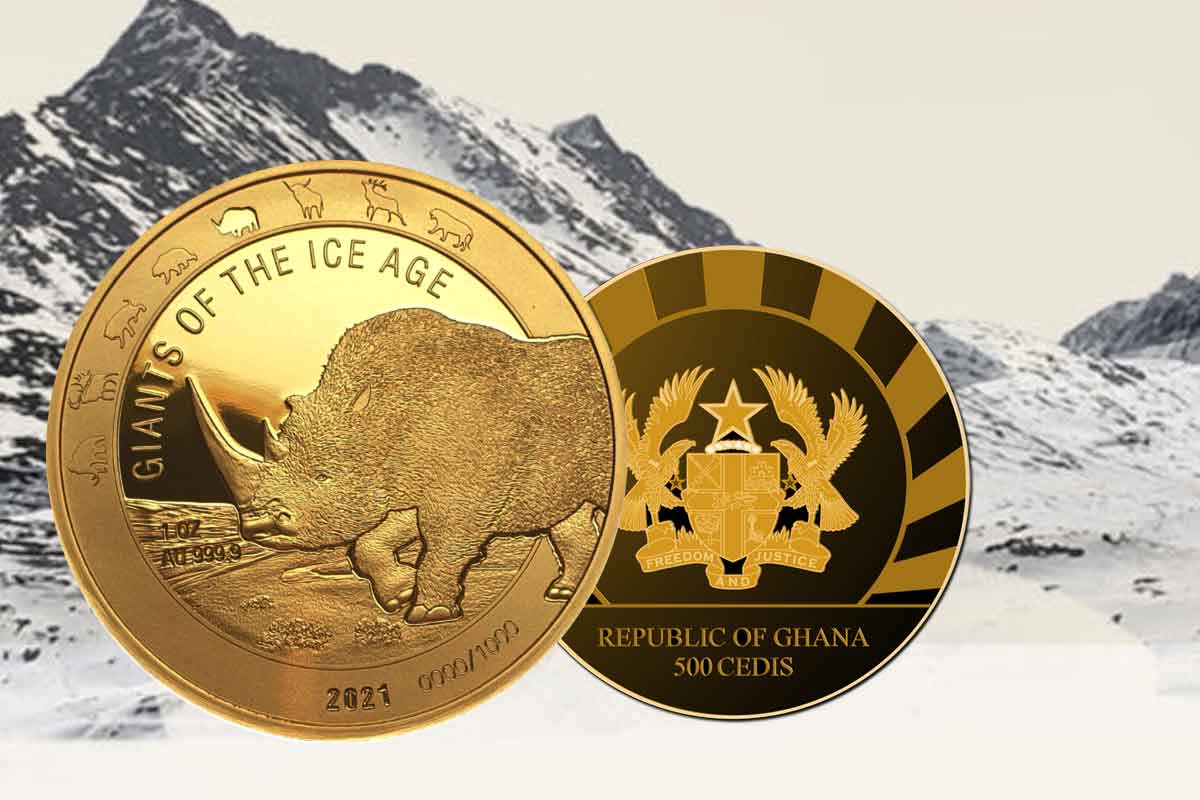 Wollnashorn 2021 in Gold - Giants of the Ice Age: Neues Motiv!