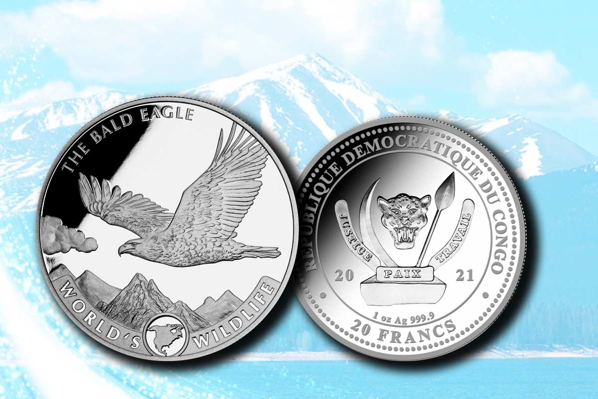 World's Wildlife Kongo - Weißkopfseeadler 2021 in Silber jetzt bestellen!