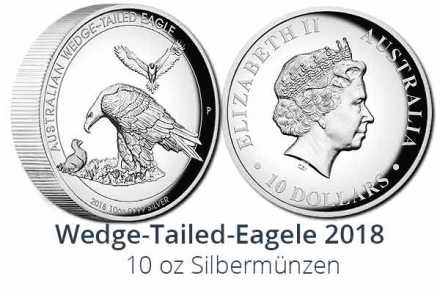 10 oz Silber Wedge-Tailed-Eagle 2018 High Relief